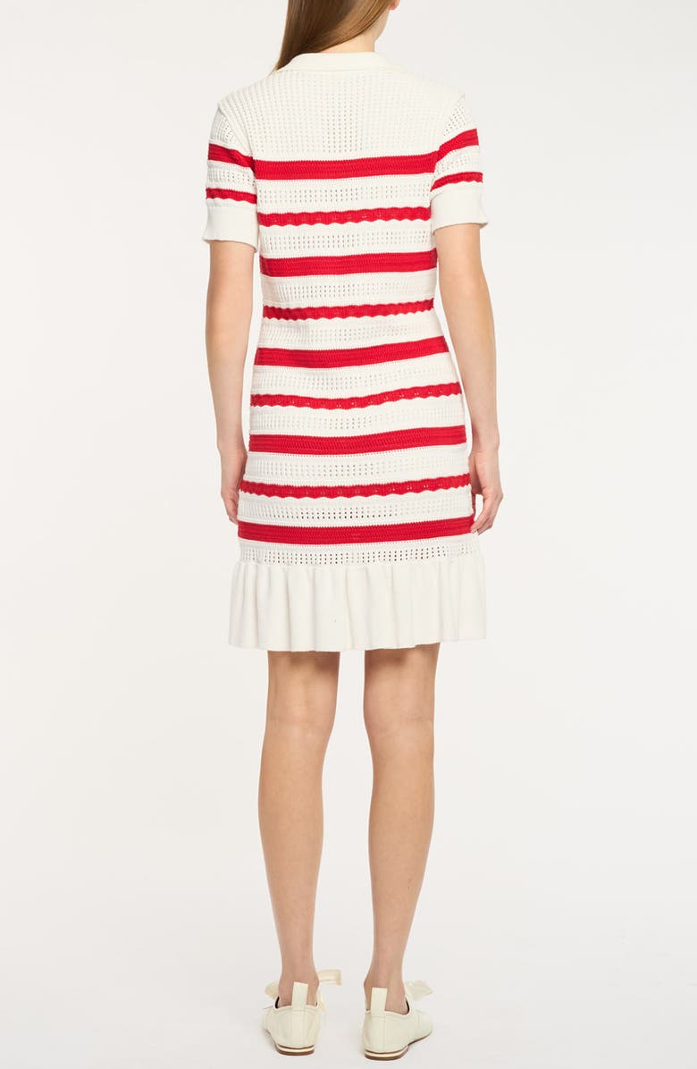 Cinq à Sept Clementine Knit Polo Dress, Alternate, color, Goji Berry/ Ivory