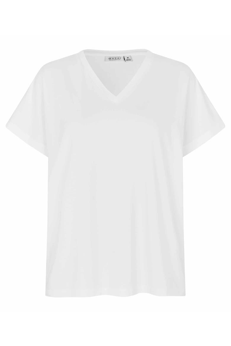 V-Neck Relaxed T-Shirt, Alternate, color, White