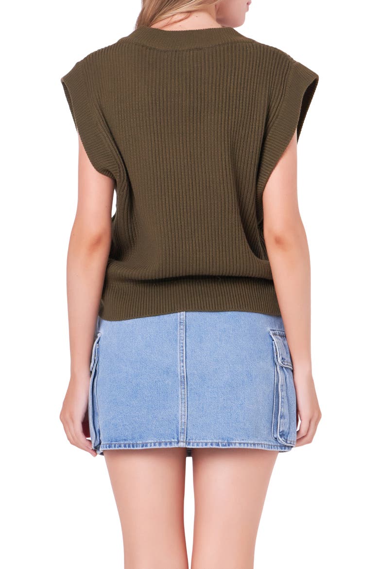 Throw On Sweater Vest, Alternate, color, OLIVE