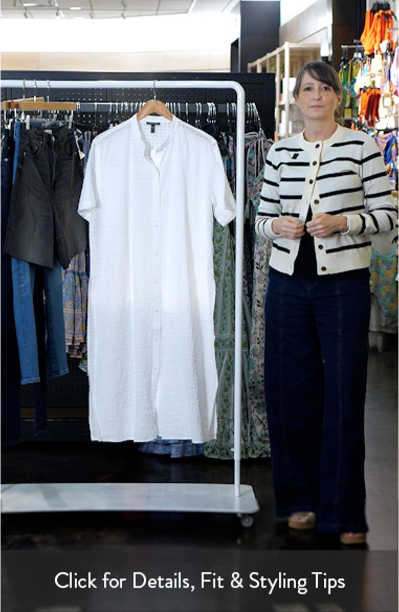 Longline Organic Cotton Blend Button-Up Shirt, sales video thumbnail