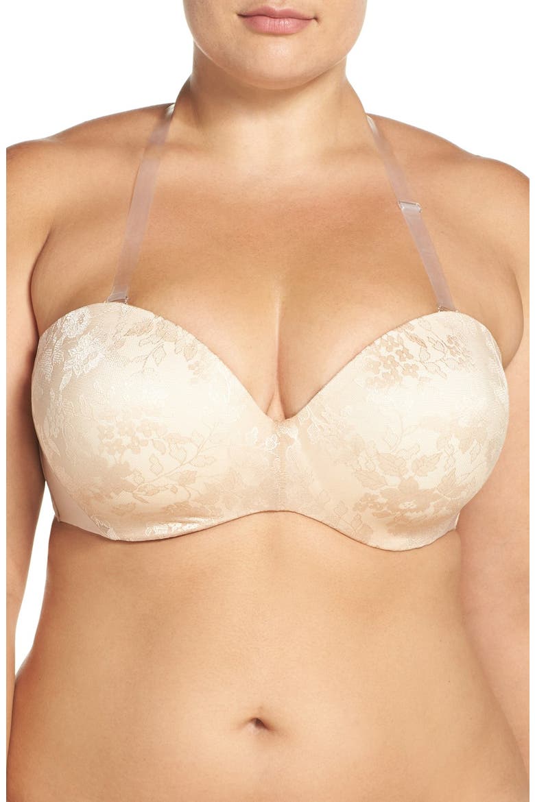 Convertible Strapless Underwire Push-Up Bra, Alternate, color, BOMBSHELL NUDE