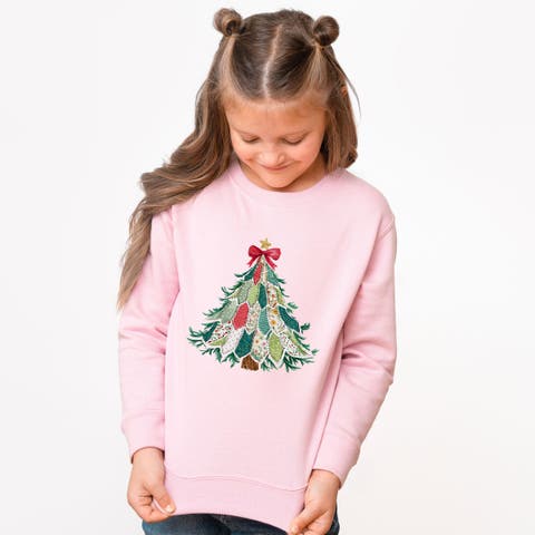 Christmas Tree Stitched Sweatshirt (little Kid & Big Kid)