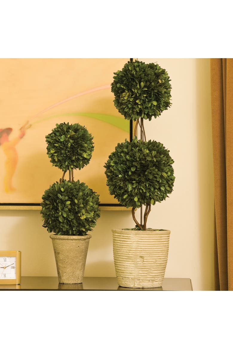 Boxwood Double Faux (Fake) Sphere Topiary 20", Alternate, color, Green