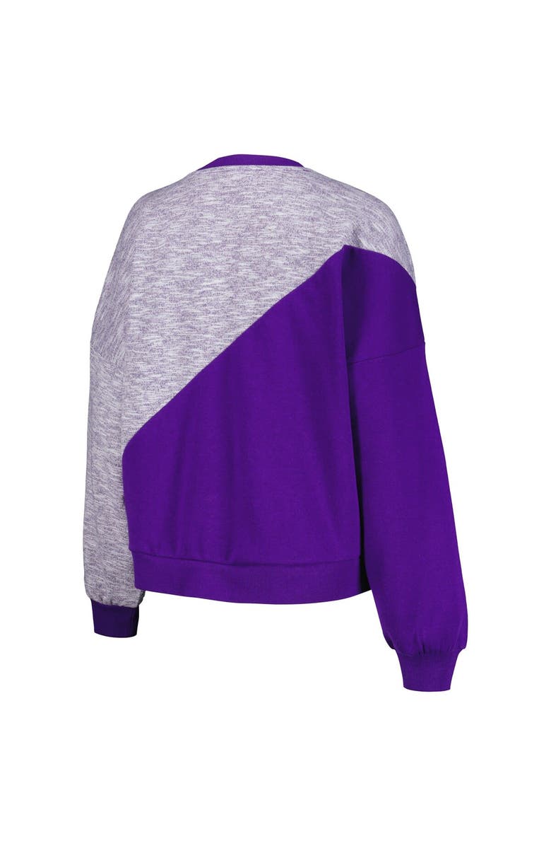 G-III 4HER BY CARL BANKS Women's G-III 4Her by Carl Banks Purple Los Angeles Lakers Benches Split Pullover Sweatshirt, Alternate, color, Purple