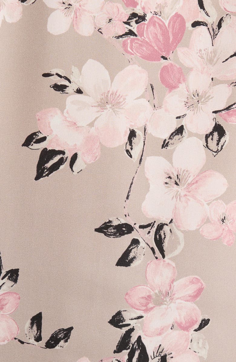 Anne Klein Floral Print Popover Top, Alternate, color, Porcini Multi