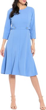 London Times Seamed Midi Dress