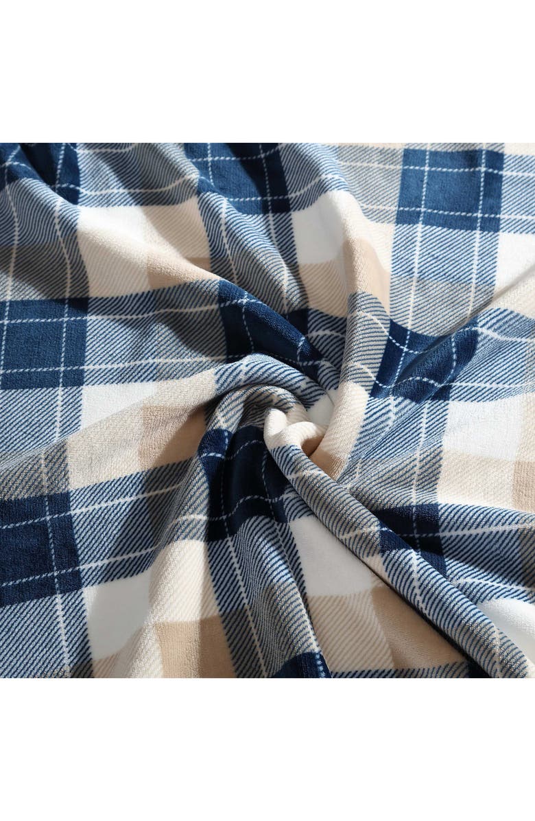 Nautica Buffalo Plaid Throw Blanket, Alternate, color, Navy/ Beige
