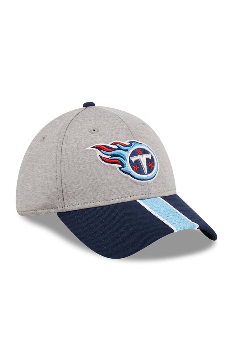 New Era Men's New Era Heather Gray/Navy Tennessee Titans Striped 39THIRTY Flex Hat, Alternate, color, Heather Gray
