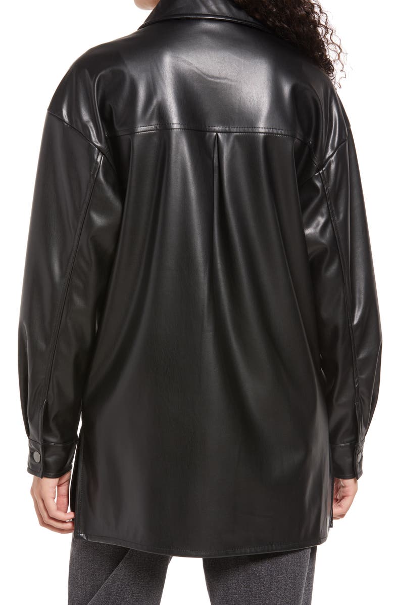 Vigoss Faux Leather Shacket, Alternate, color,