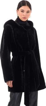 GORSKI Genuine Shearling Hooded Stroller, Reversible To Taffeta, Belt