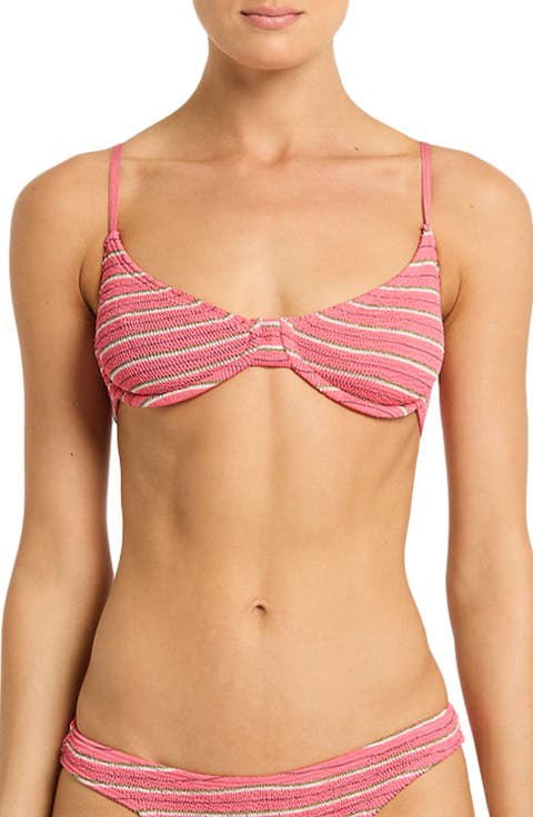 Gracie Stripe Underwire Balconette Bikini Top