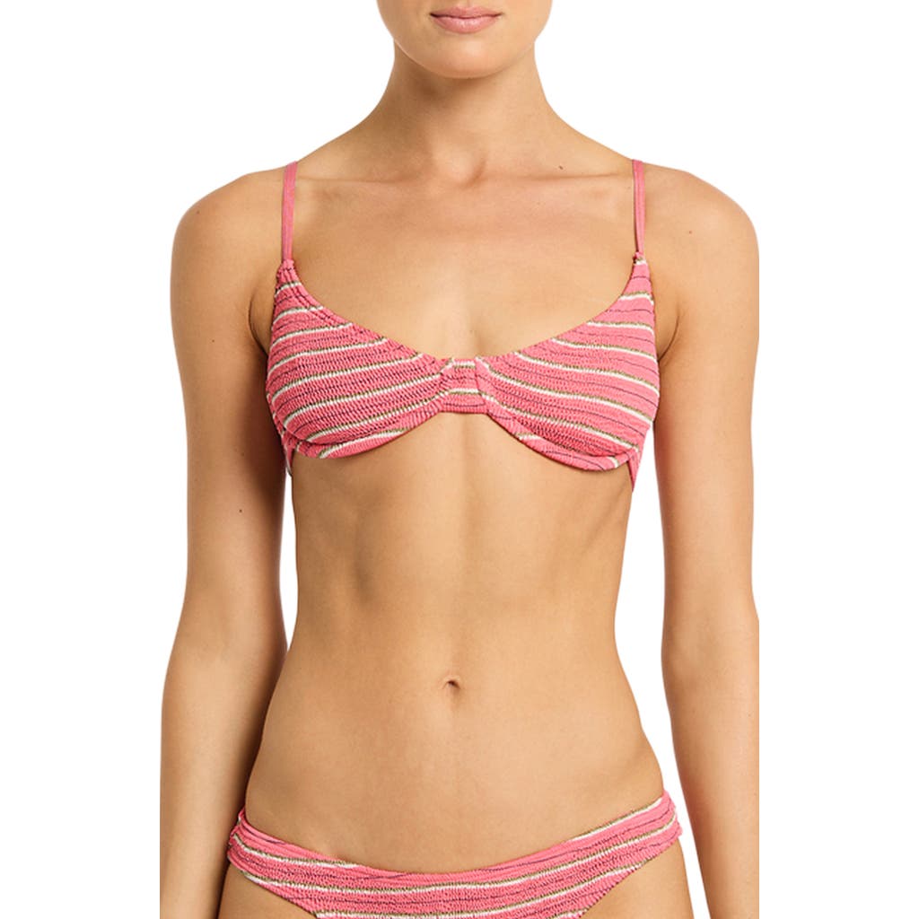 bond-eye Gracie Stripe Underwire Balconette Bikini Top in Watermelon Stripe  product