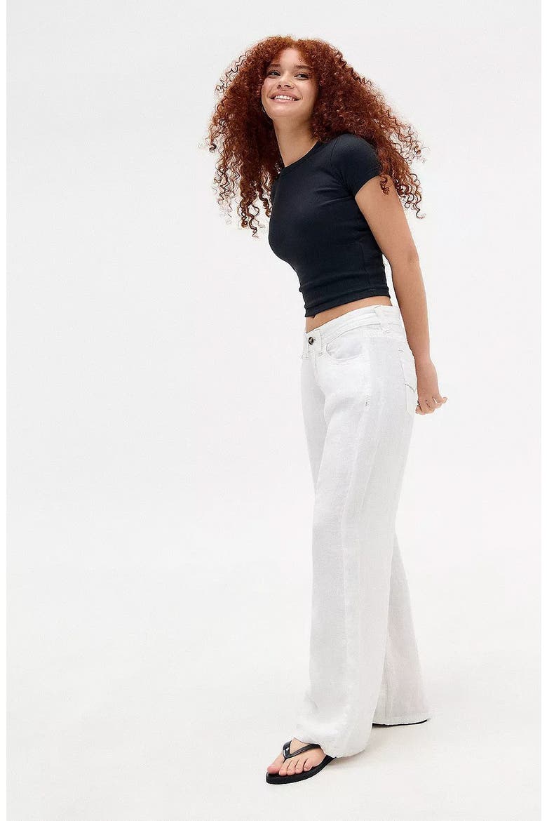 Kayla Linen & Cotton Five-Pocket Pants, Alternate, color, WHITE