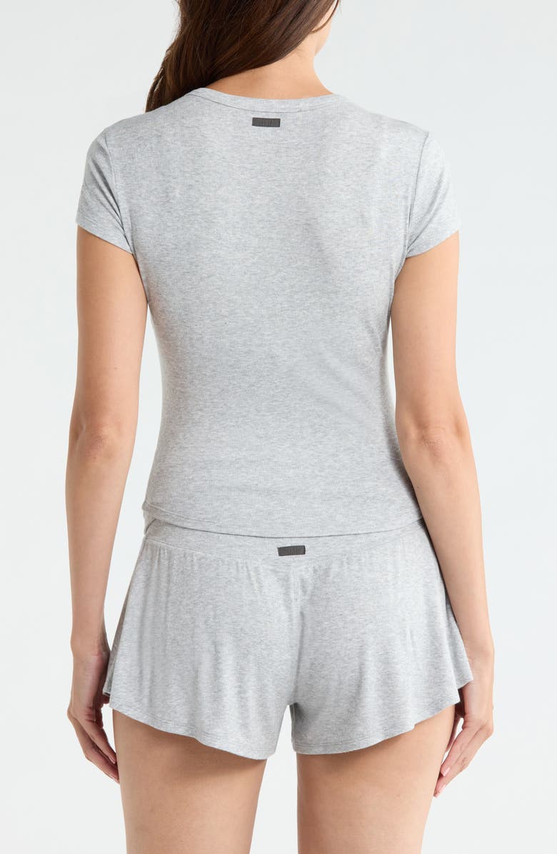 Lunya Soft Modal Rib Curved Hem Tee, Alternate, color, Napping Dove Heather