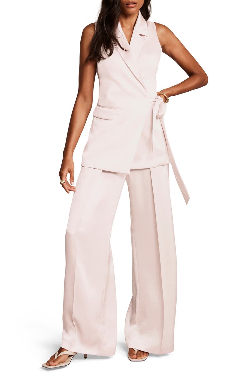 MINT VELVET Pleated Wide Leg Trousers, Alternate, color, Pink