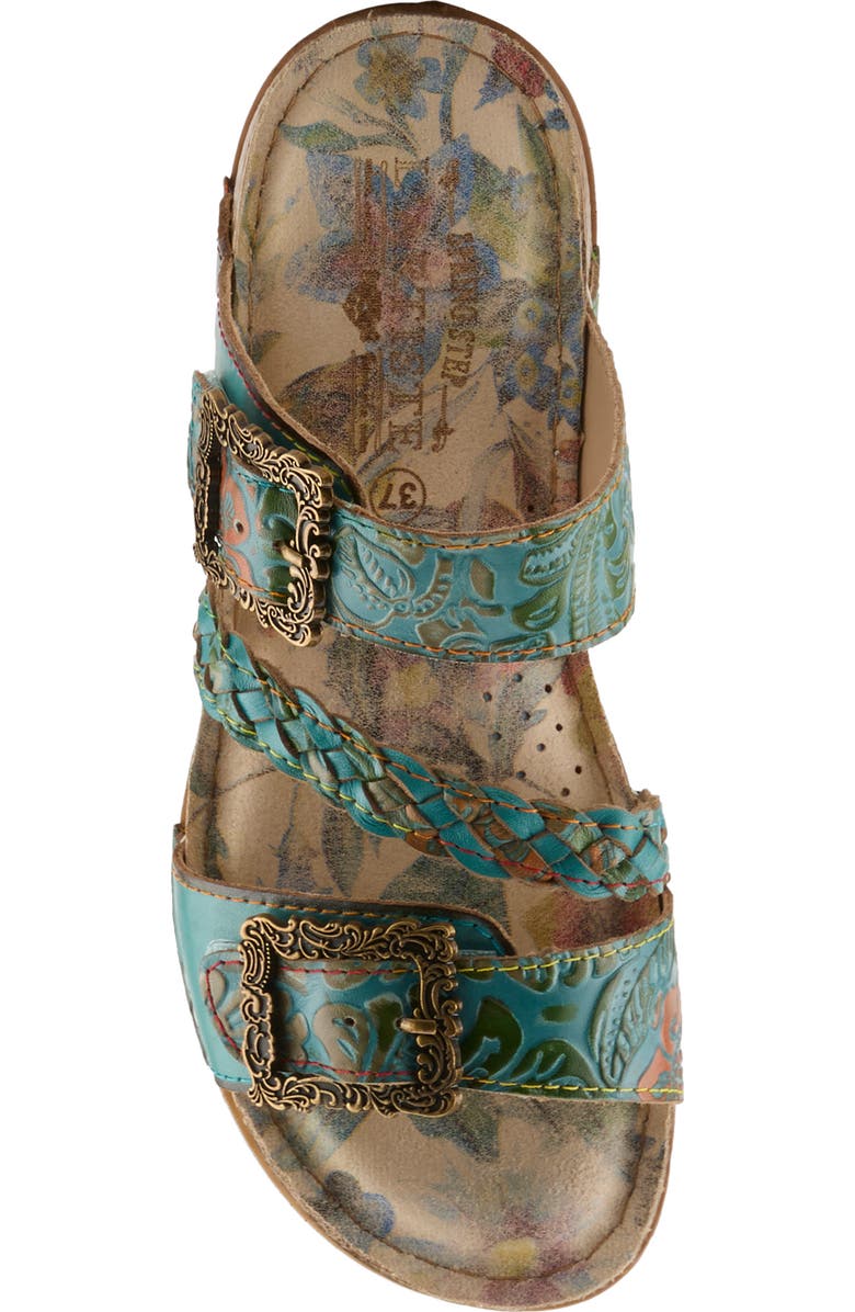 L'Artiste by Spring Step Astra Slide Sandal, Alternate, color, Sky Blue Multi