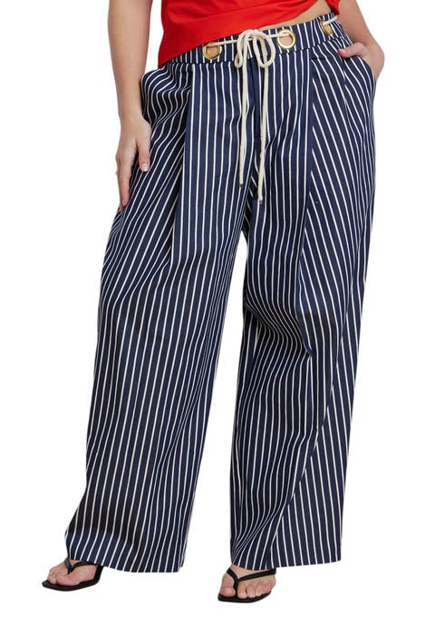 Striped Pant With Rope Belt