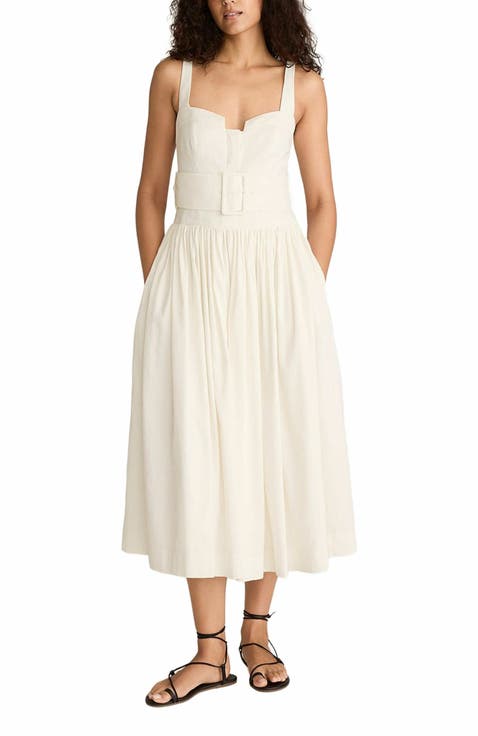 Ottoman Belted Bustier Shirt Dress