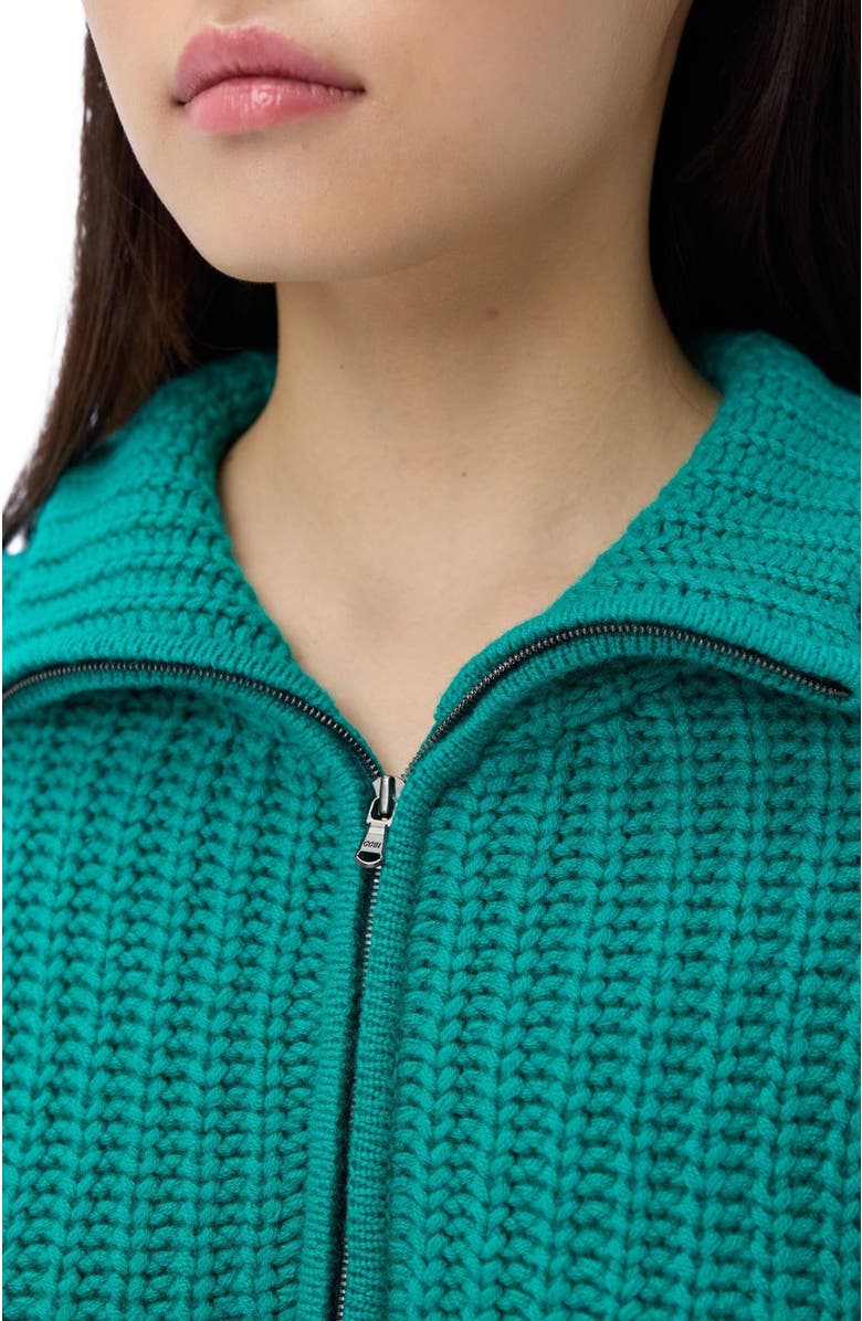 GOBI Mongolian Cashmere Chunky Cashmere Cardigan with Zipper, Alternate, color, Dynasty Green