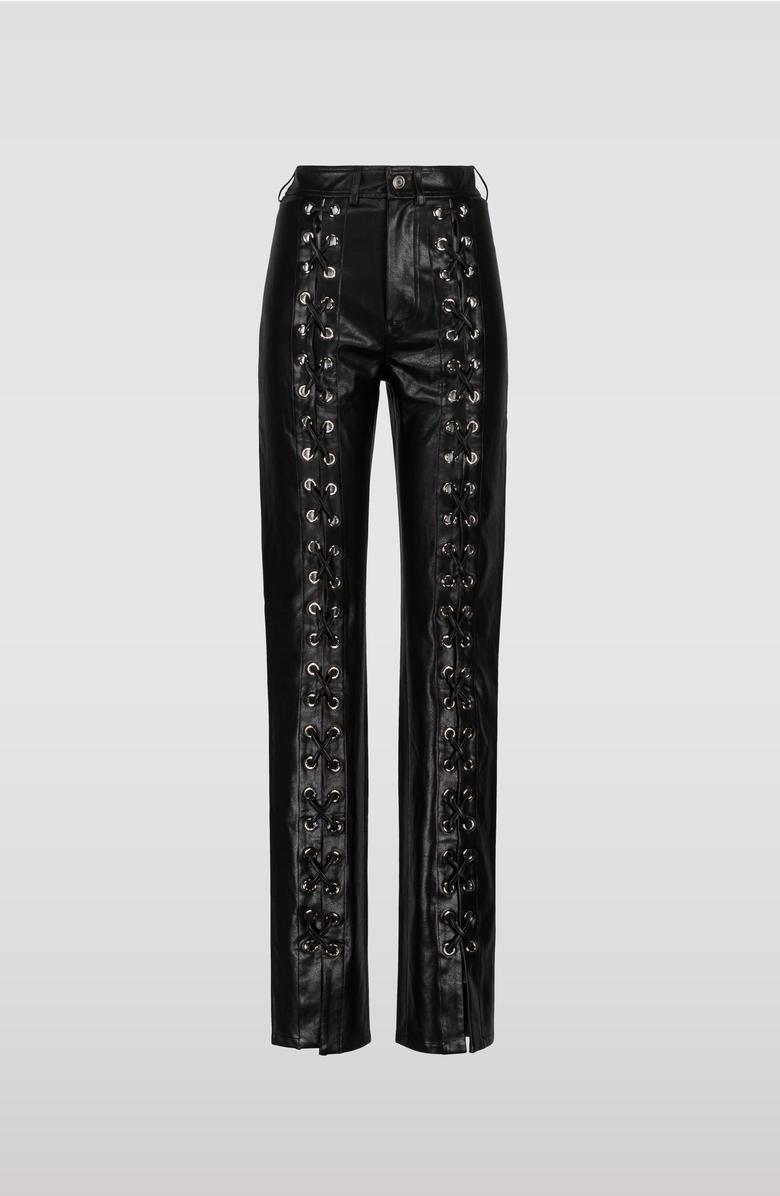 SAEMDI Lace Up PU Pants, Main, color, 