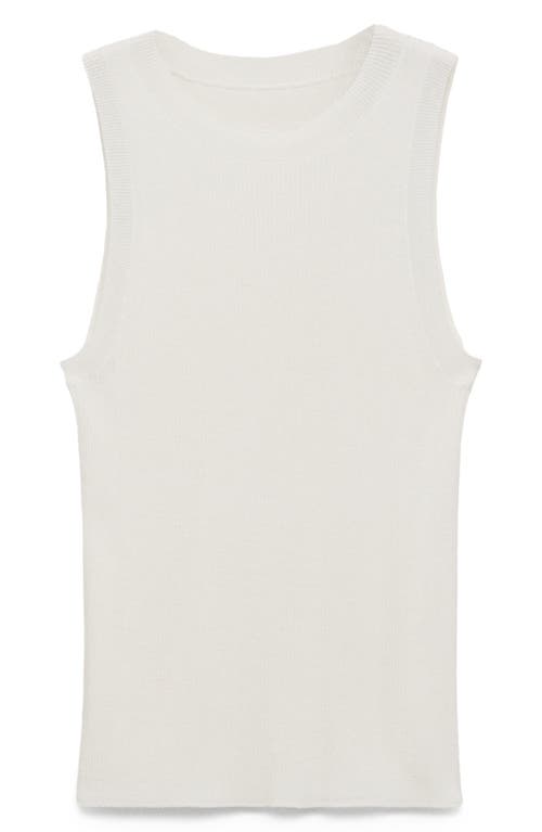 Mango Slim Fit Fine Knit Boat Neck Tank Top In Ecru