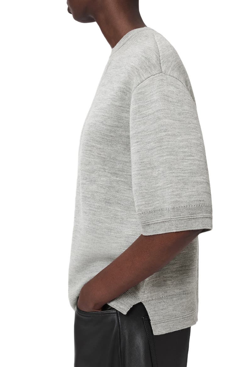 Nika Elbow Sleeve Wool Sweatshirt, Alternate, color, GREY MARL