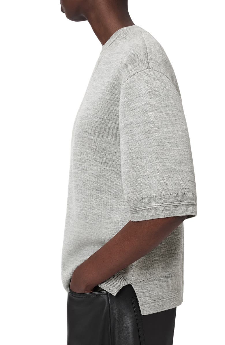 AllSaints Nika Elbow Sleeve Wool Sweatshirt, Alternate, color, Grey Marl