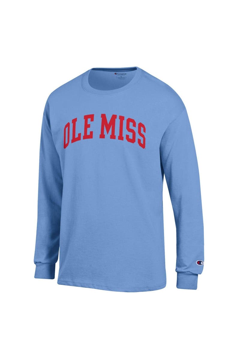Champion Men
s Champion  Light Blue Ole Miss Rebels Basic Arch Long Sleeve T-Shirt, Alternate, color, 