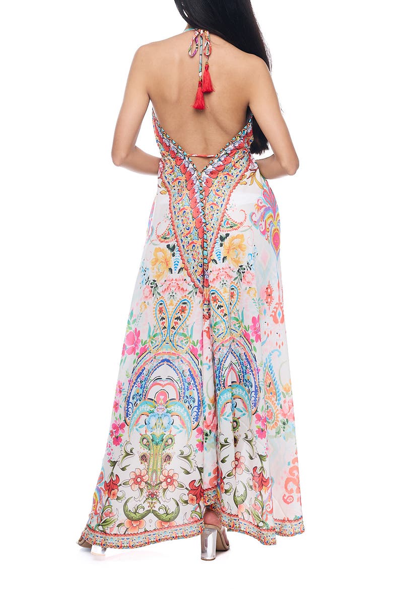Maxi Halter Dress, Alternate, color, WHITE