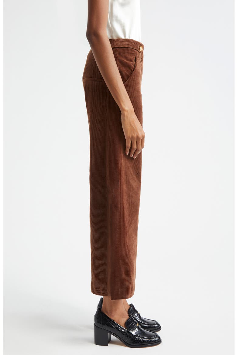 Brynleigh Crop Stretch Cotton Corduroy Pants, Alternate, color, DARK COCOA