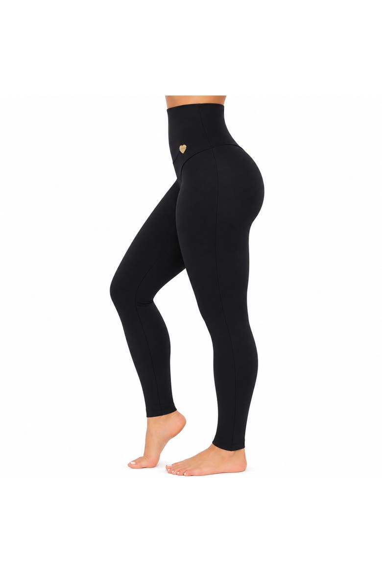 X Yahaira Triple Tummy Layer  Activewear Shaper Leggings, Alternate, color, Black