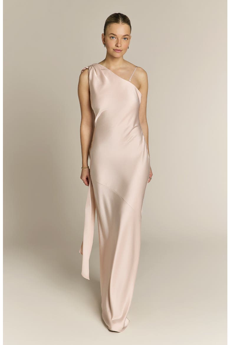 Raye One Shoulder Dress, Alternate, color, Champagne