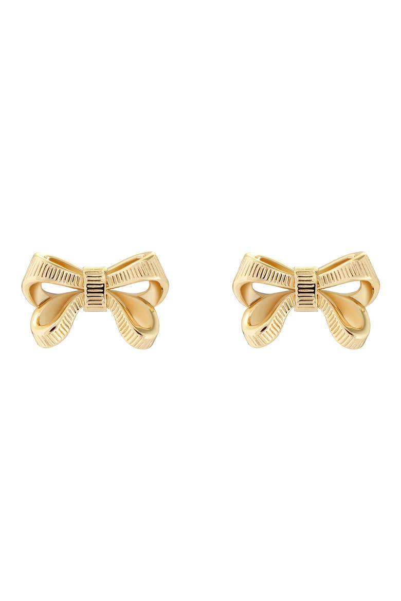 Pollay Petite Bow Stud Earrings, Main, color, GOLD TONE