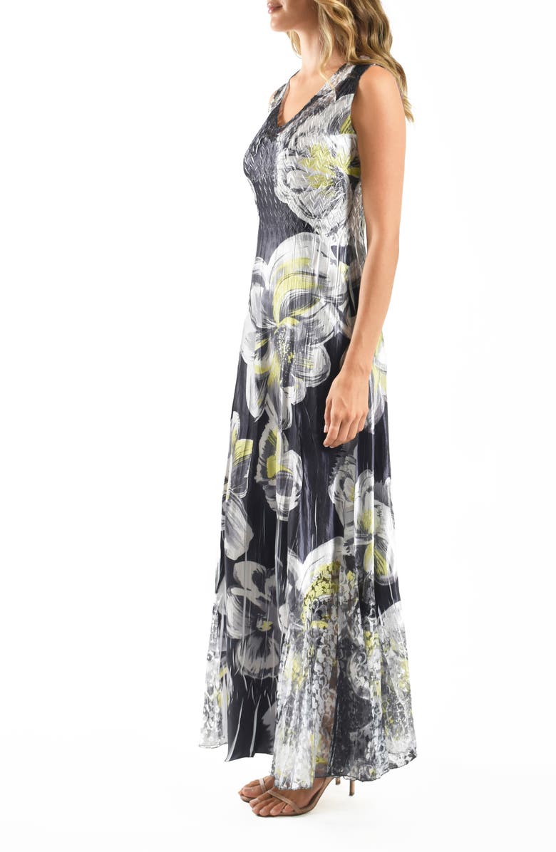 Komarov Lace-Up Back Maxi Cocktail Dress, Alternate, color, Midnight Poppy