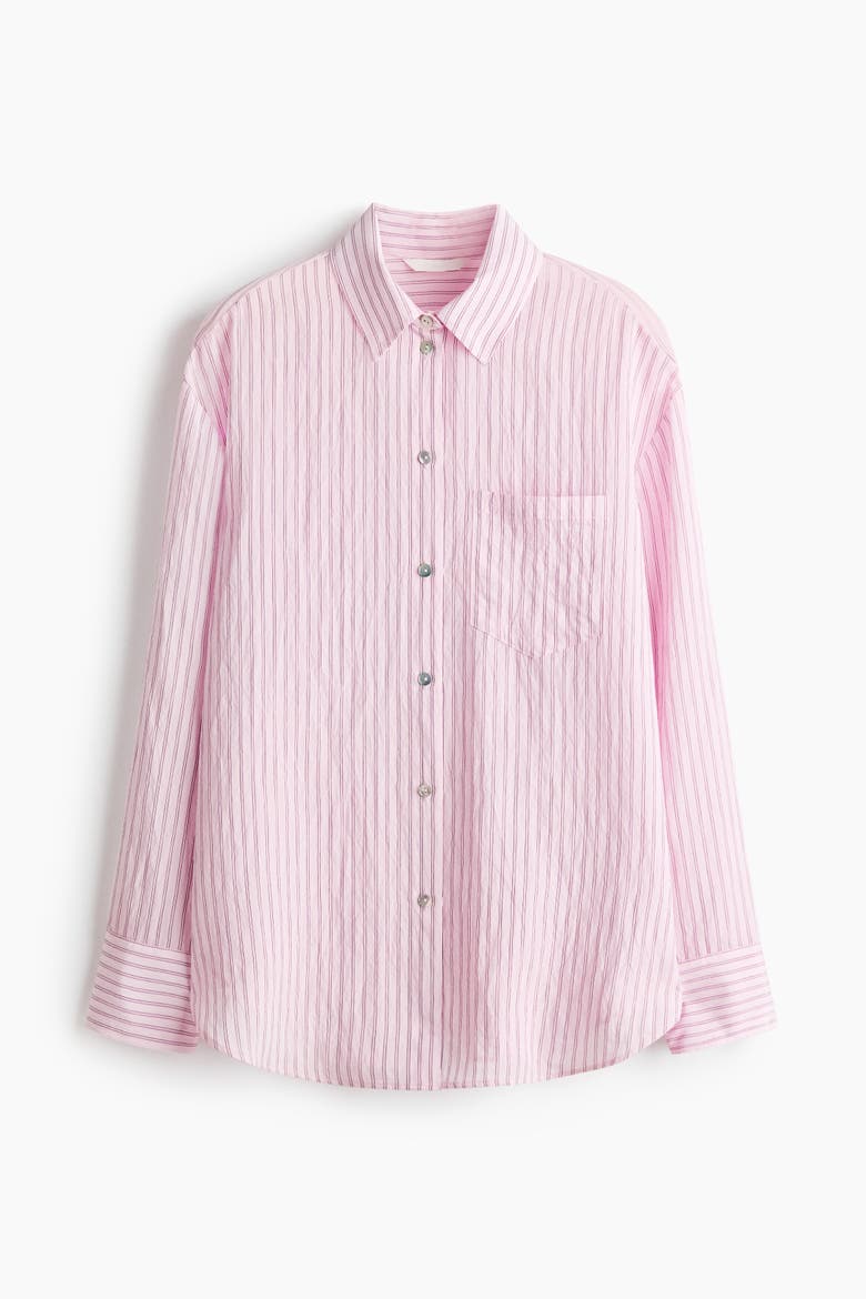 Oversized Shirt, Main, color, Light pink/striped