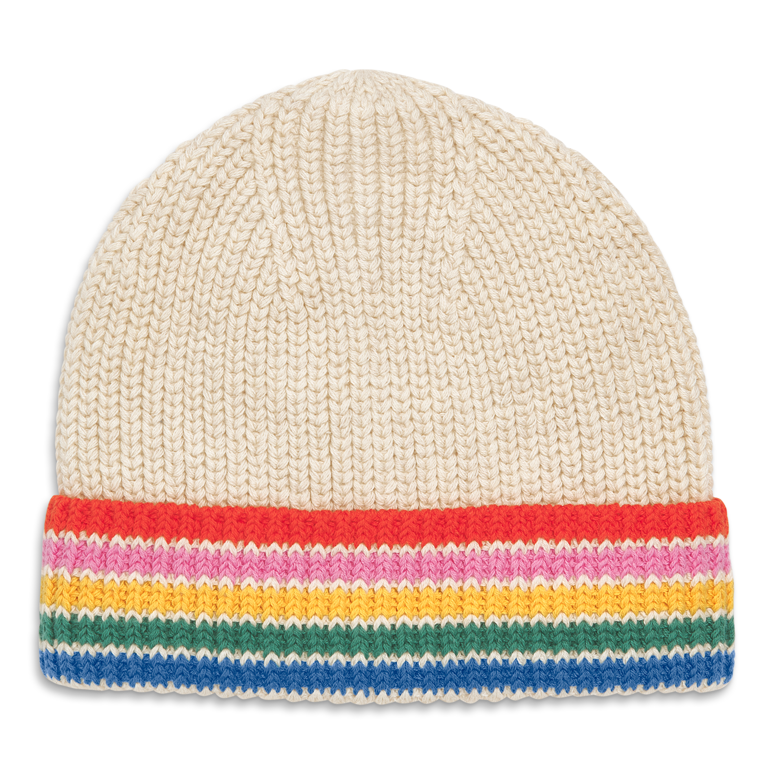 selected Heather Sand Rainbow Stripe