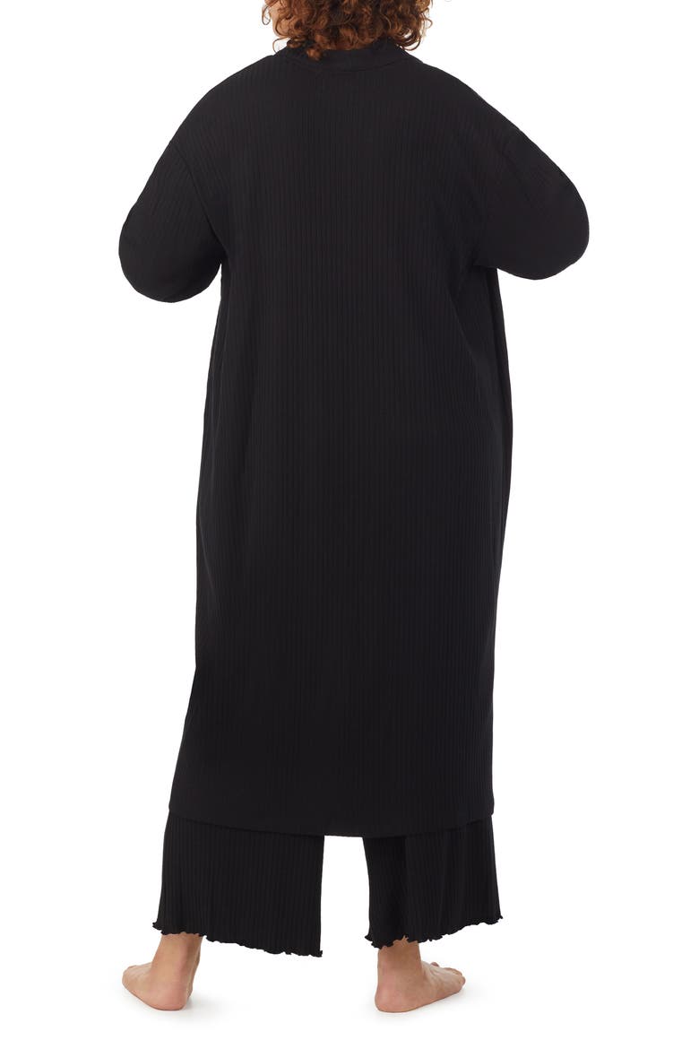 Rib Open Cardigan, Alternate, color, BLACK