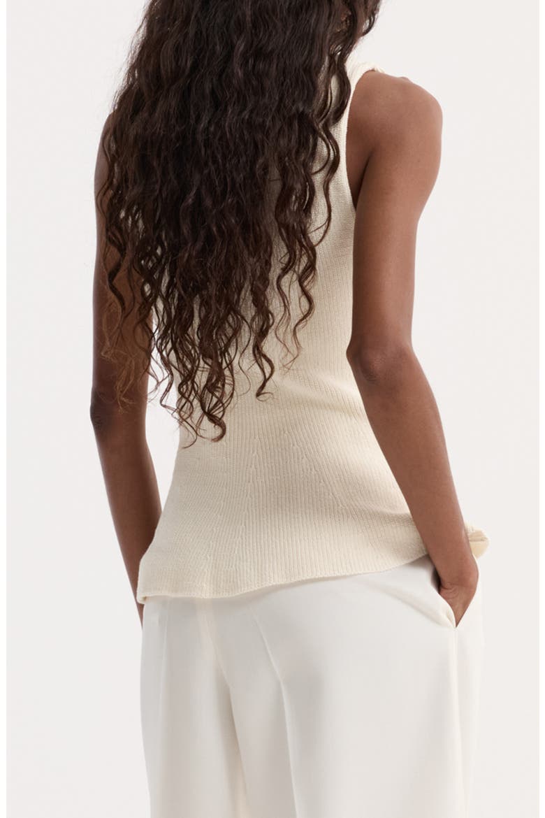 Sculptural Rib Organic Cotton Peplum Sweater, Alternate, color, CREAM