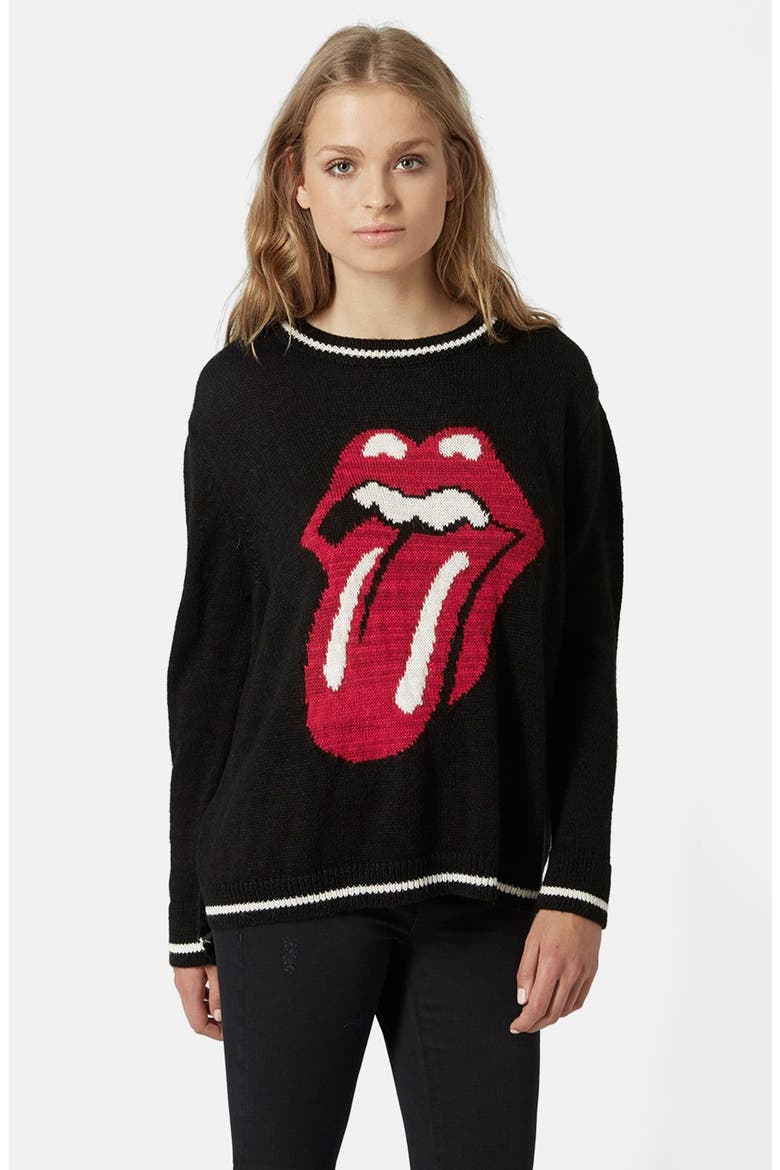 'Rolling Stone' Sweater, Main, color, BLACK