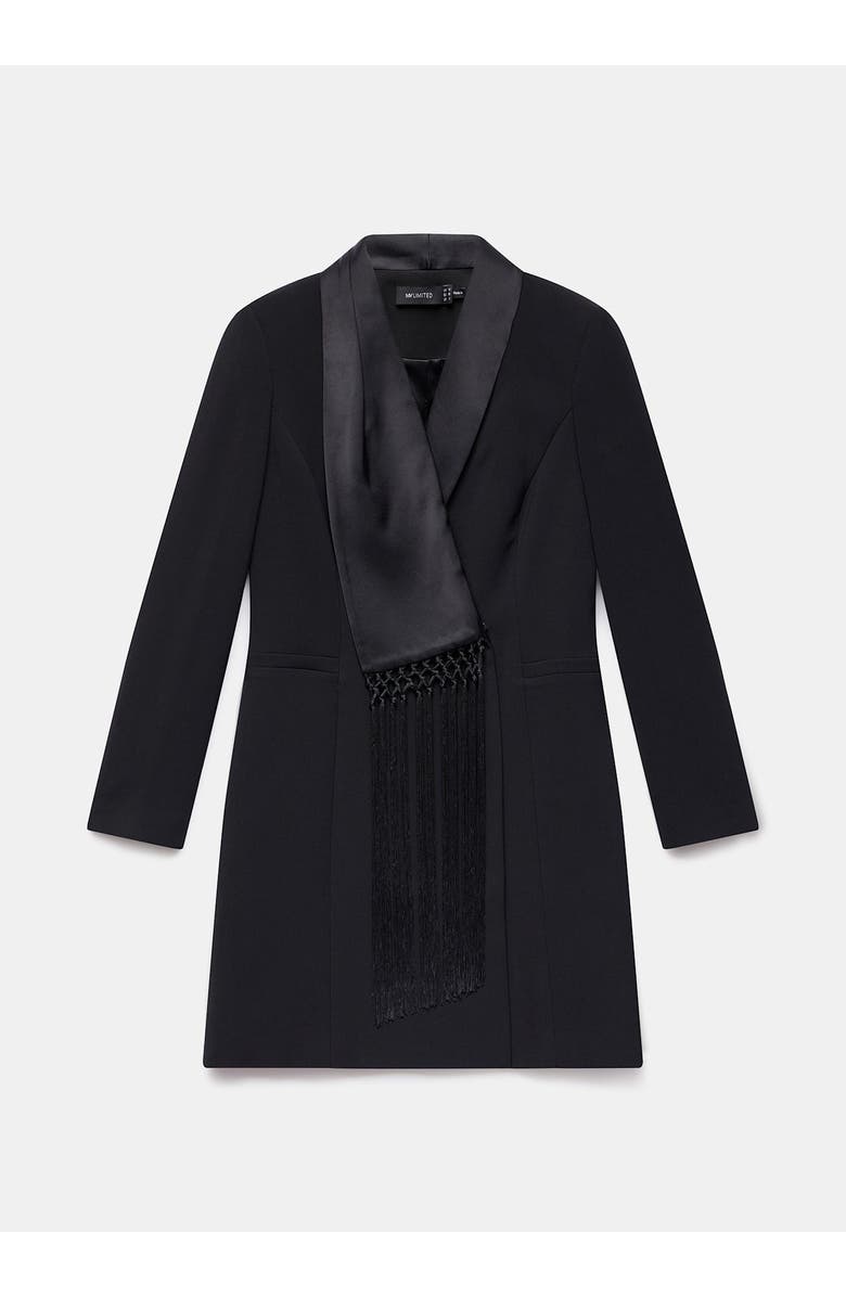 MINT VELVET Blazer Fringe Detail Mini Dress, Alternate, color, Black