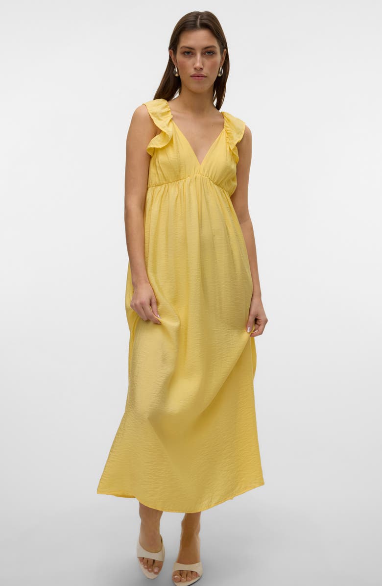 VERO MODA Josie Ruffle Empire Waist Maxi Dress, Alternate, color,
