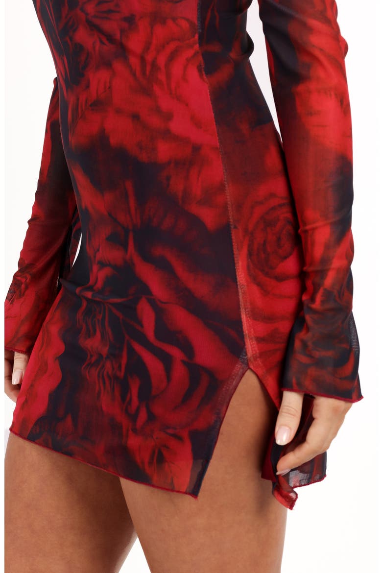 Jordi Long Sleeve Minidress, Alternate, color, GIOVANNA ROSE PRINT