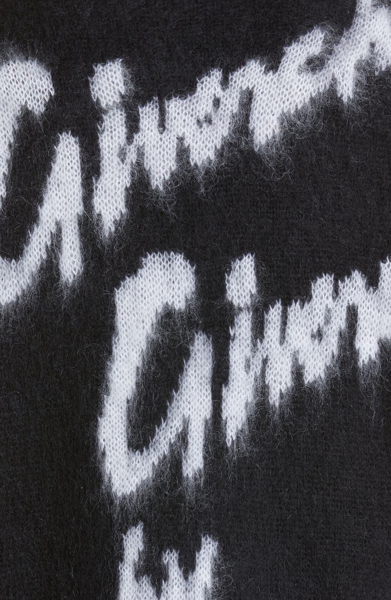 Givenchy Intarsia Logo Crewneck Mohair & Wool Blend Sweater, Alternate, color,