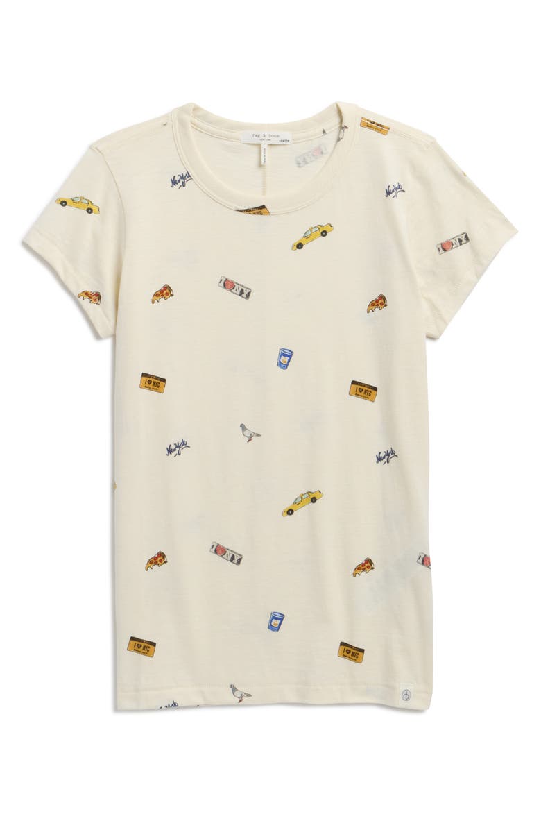 rag & bone All Over NYC Patch T-Shirt, Main, color, Ivory Multi