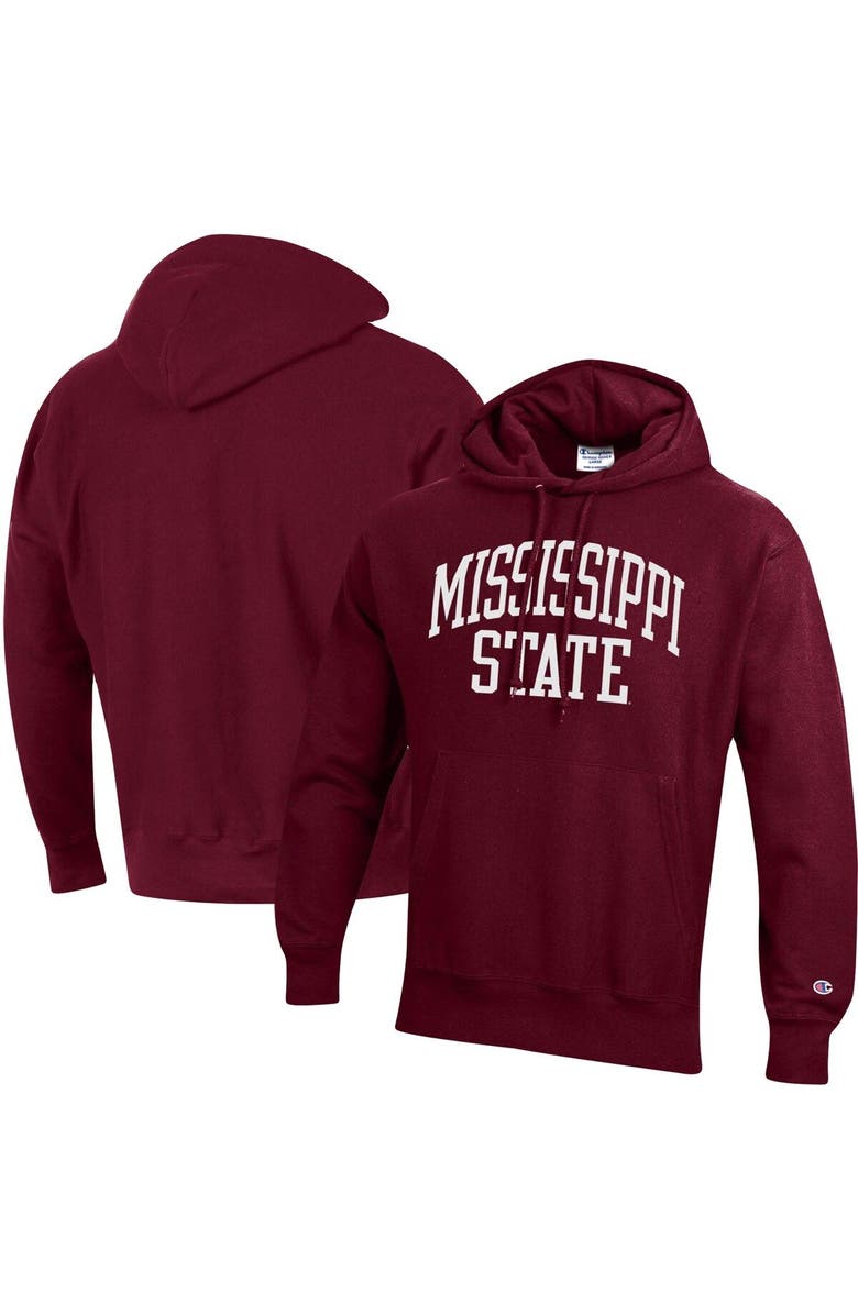 Champion Men's Champion Maroon Mississippi State Bulldogs Team Arch Reverse Weave Pullover Hoodie, Main, color, Maroon