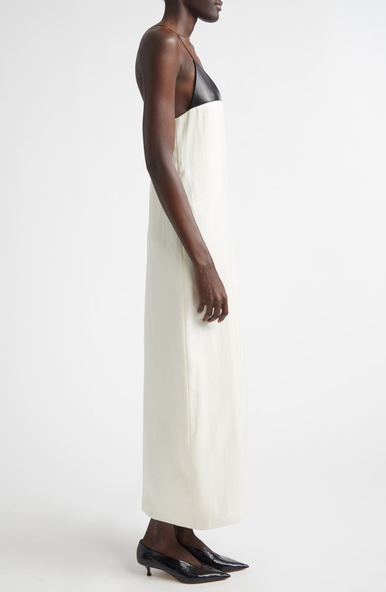 Brandon Maxwell The Bridges Wool 
Silk Column Dress, Alternate, color, Cream/ Black