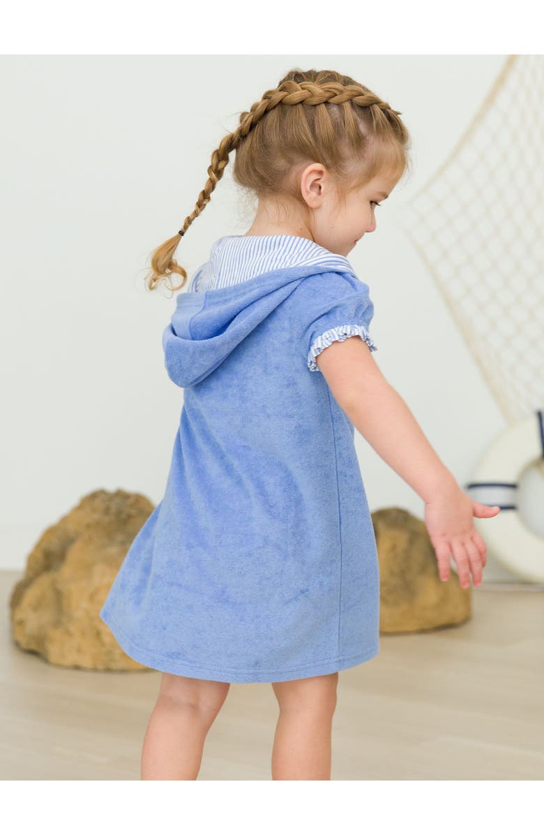 RuffleButts Baby/Toddler Girls Terry Full-Zip Cover-Up, Alternate, color, Periwinkle Blue