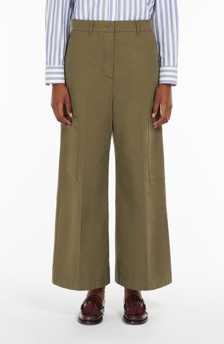 Weekend Max Mara Quiz Wide Leg Cotton Cargo Pants, Main, color,