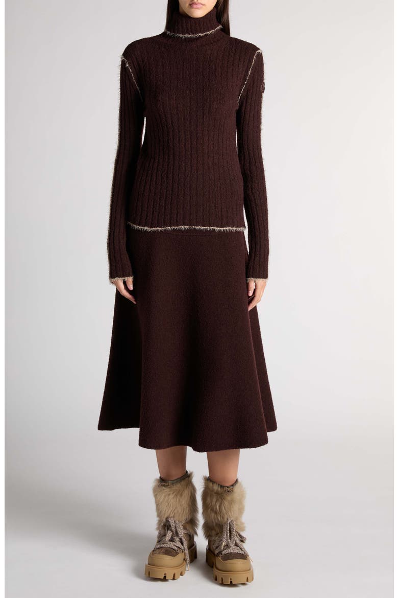 Virgin Wool Turtleneck Sweater, Alternate, color, BROWN