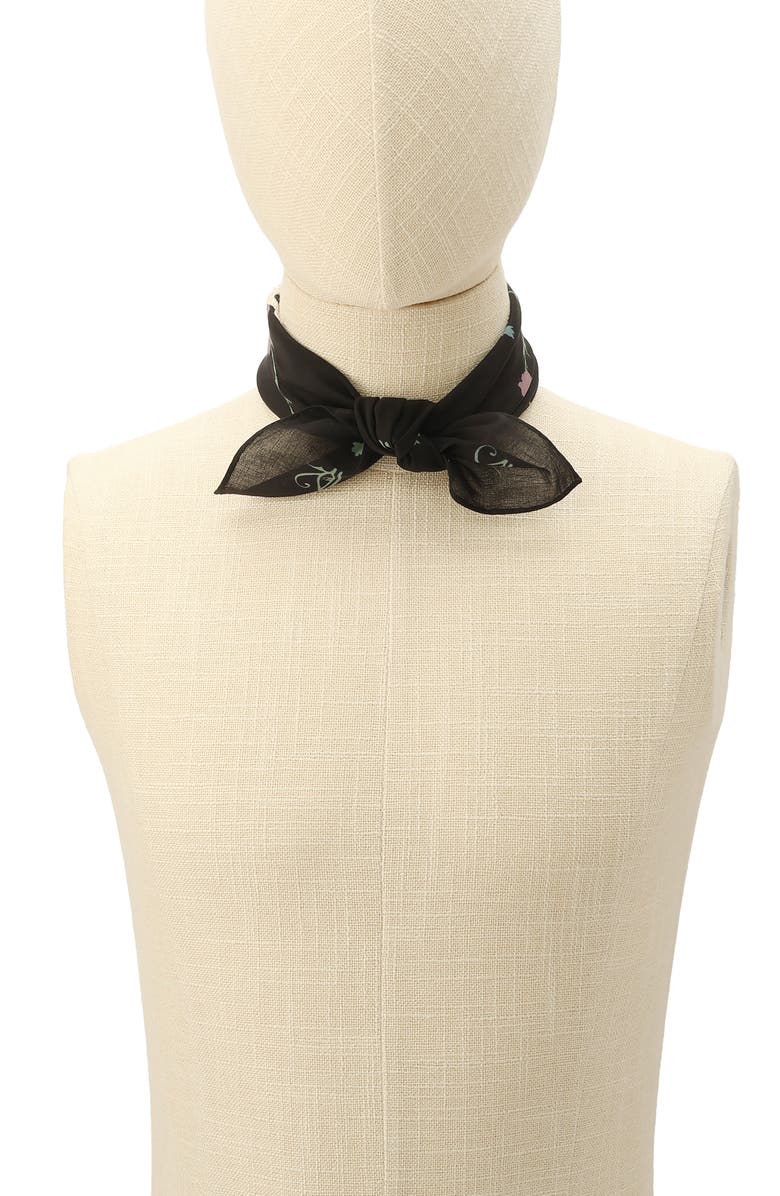 AllSaints Fleur De Lis Embroidered Bandana, Alternate, color, Black